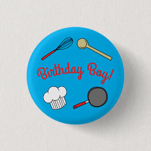 Badge Rond 2,50 Cm Cuisine Chef Cuisine Enfants 1er anniversaire