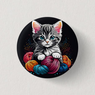 Badge Rond 2,50 Cm Cuisine grise et blanche avec fil