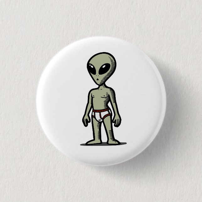 Badge Rond 2,50 Cm Culotte Alien (Devant)