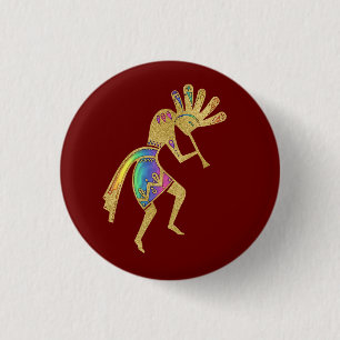 Badge Rond 2,50 Cm Culture amérindienne - Danse Kokopelli 5
