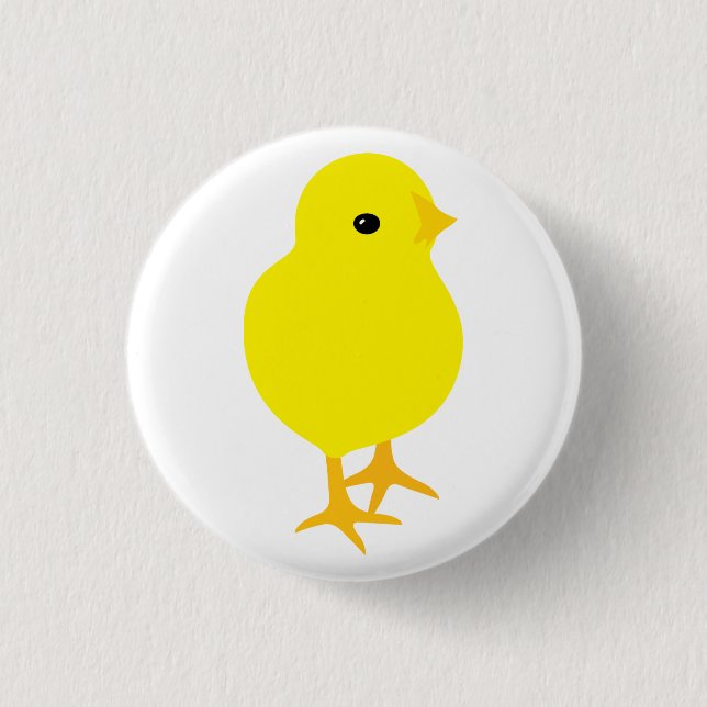 Badge Rond 2,50 Cm Curieux poussin jaune (Devant)