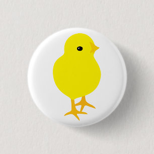 Badge Rond 2,50 Cm Curieux poussin jaune