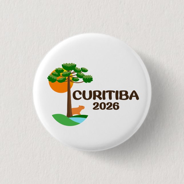 Badge Rond 2,50 Cm Curitiba Brazil 2026 International Convention Pin (Devant)