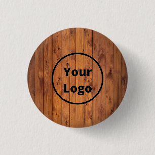 Badge Rond 2,50 Cm Custom brown wood