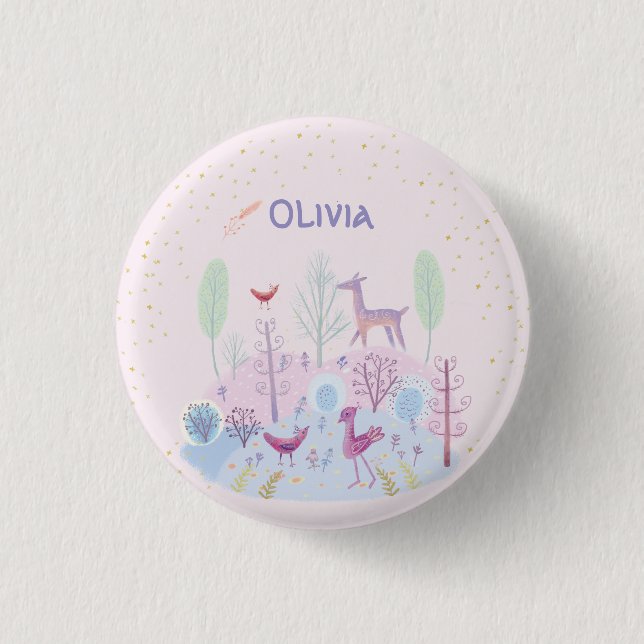 Badge Rond 2,50 Cm Customisé mignon floral (Devant)