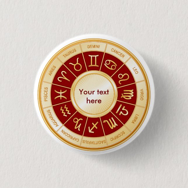 Badge Rond 2,50 Cm Customisez votre bouton Horoscope (Devant)