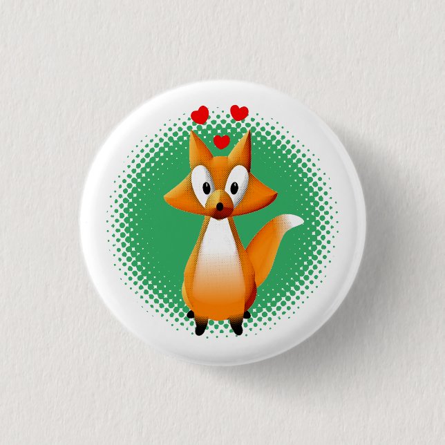 Badge Rond 2,50 Cm Cute animal caricature Fox (Devant)