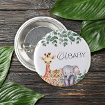 Badge Rond 2,50 Cm Cute Aquarelle Safari Animaux Baby shower<br><div class="desc">Faites de votre baby shower un moment inoubliable avec ce bouton de baby shower sur le thème du safari. Le design est composé d'adorables girafes aquarelles, tigres et éléphants, ce qui en fait un hôtel à la fois charmant et élégant. Utilisez les outils de conception pour customiser le texte, la...</div>