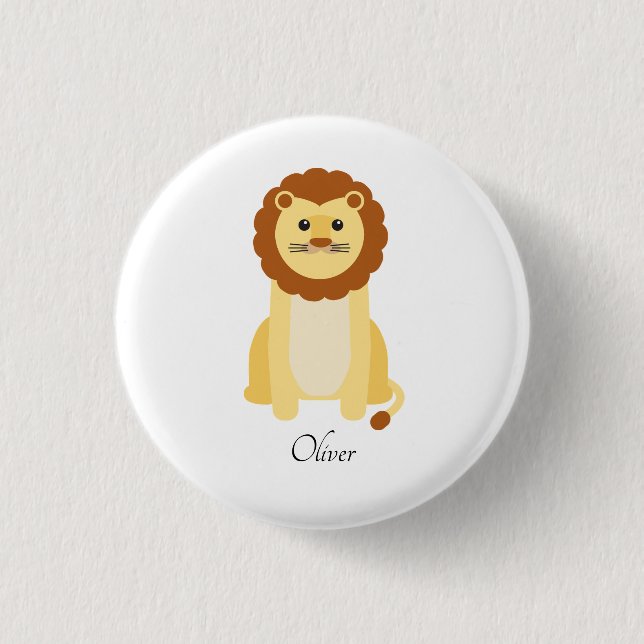 Badge Rond 2,50 Cm Cute Baby Lion Personnalisé (Devant)