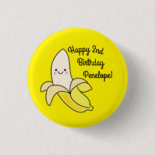 Badge Rond 2,50 Cm Cute banana Anniversaire de enfant Kawaii