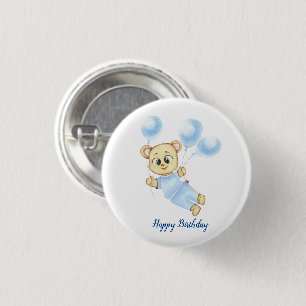 Badge Rond 2,50 Cm Cute Bear Thème Fête d'anniversaire du garçon