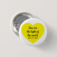 Cute Bright Yellow Heart Lumière du monde Blanc