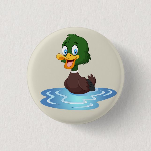 Badge Rond 2,50 Cm Cute canard cartonné (Devant)