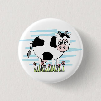 Badge Rond 2,50 Cm Cute Cartoon Cow