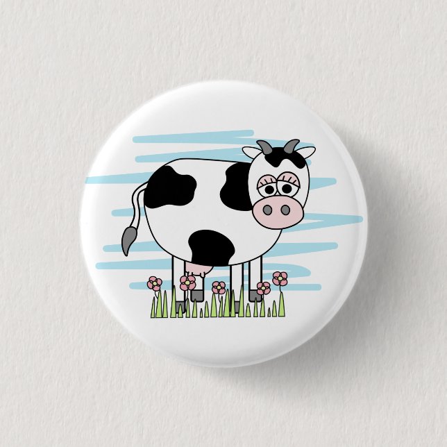 Badge Rond 2,50 Cm Cute Cartoon Cow  (Devant)