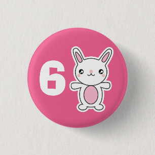 Badge Rond 2,50 Cm Cute Chibi Bunny Rose Personnalisé Anniversaire En