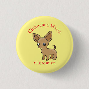 Badge Rond 2,50 Cm Cute Chihuahua Mama Art Thunder_Cove