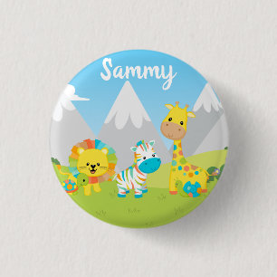Badge Rond 2,50 Cm Cute Colorful Jungle Friends Kids
