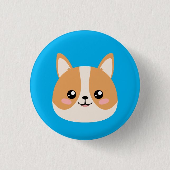 Badge Rond 2,50 Cm Cute Corgi (Devant)