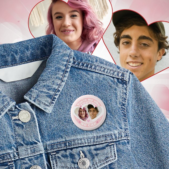 Badge Rond 2,50 Cm Cute Custom Valentines Photo (Créateur téléchargé)