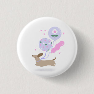 Badge Rond 2,50 Cm Cute Dachshund Weiner Amoureux des chiens Party ro