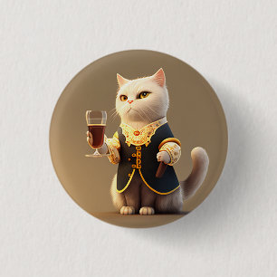 Badge Rond 2,50 Cm Cute domestique chat personnel, servante drôle Kit