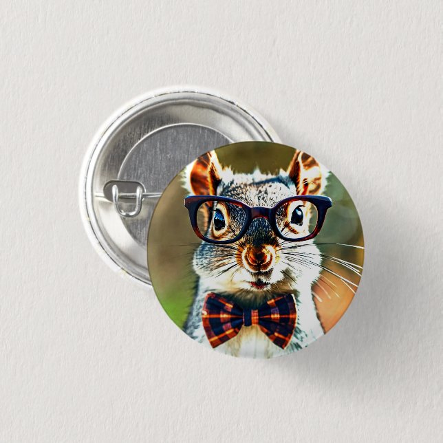 Badge Rond 2,50 Cm Cute écureuil (Devant & derrière)