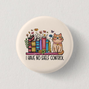 Badge Rond 2,50 Cm Cute Floral Livres et Chat