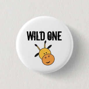 Badge Rond 2,50 Cm Cute Giraffe Wild une fête d'anniversaire en safa