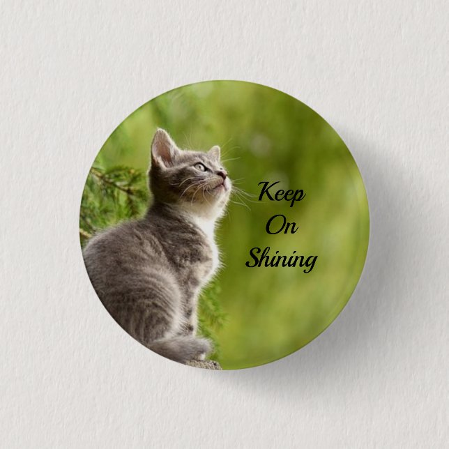 Badge Rond 2,50 Cm Cute Grey Kitten (Devant)