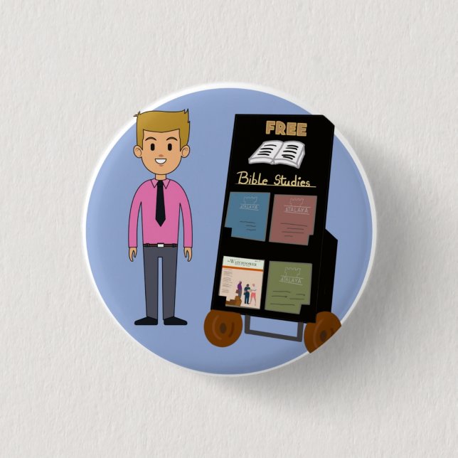 Badge Rond 2,50 Cm Cute JW service cart boy (Devant)