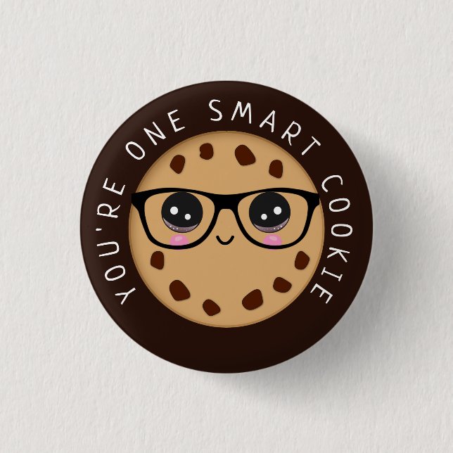 Badge Rond 2,50 Cm Cute Kawaii One Smart Cookie (Devant)