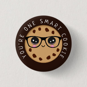 Badge Rond 2,50 Cm Cute Kawaii un biscuit intelligent