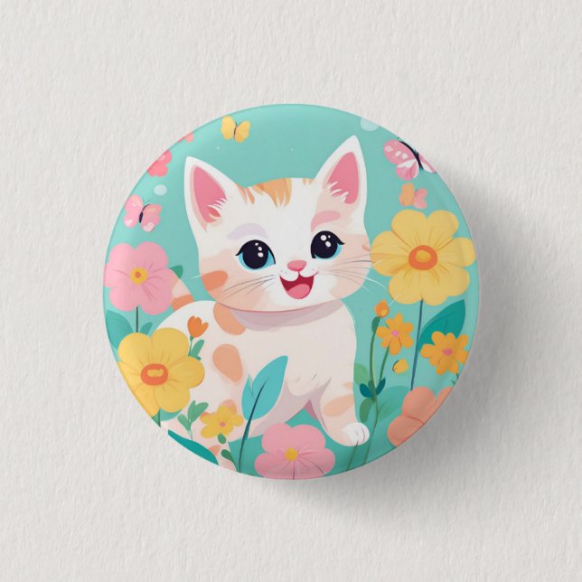 Badge Rond 2,50 Cm Cute Kitten (Devant)