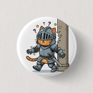 Badge Rond 2,50 Cm Cute Knight Cat Button