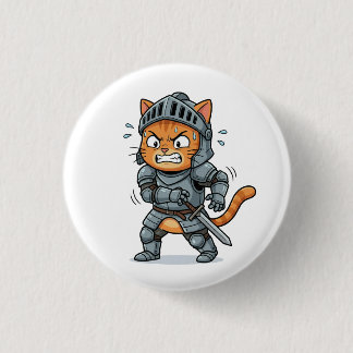Badge Rond 2,50 Cm Cute Knight Cat Button