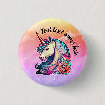 Cute licorne dans le ciel coloré