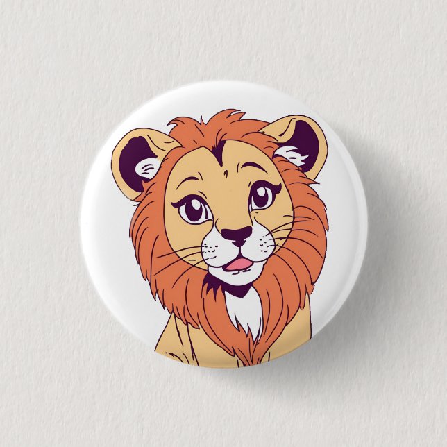 Badge Rond 2,50 Cm Cute Lion Cub (Devant)
