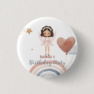 Badge Rond 2,50 Cm Cute Little ange afro filles Balloon Anniversaire