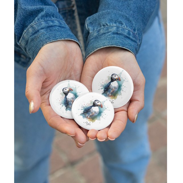 Badge Rond 2,50 Cm Cute macaron en bleu aquarelle (Créateur téléchargé)