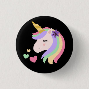 Badge Rond 2,50 Cm Cute Magique Unicorne