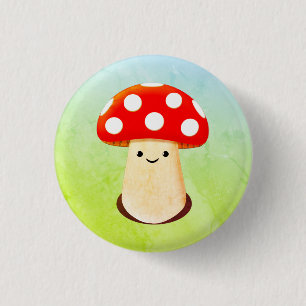 Badge Rond 2,50 Cm Cute Mushroom Drawing