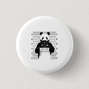 Badge Rond 2,50 Cm Cute Panda Crime Professionnel Coeur Stealer Funny
