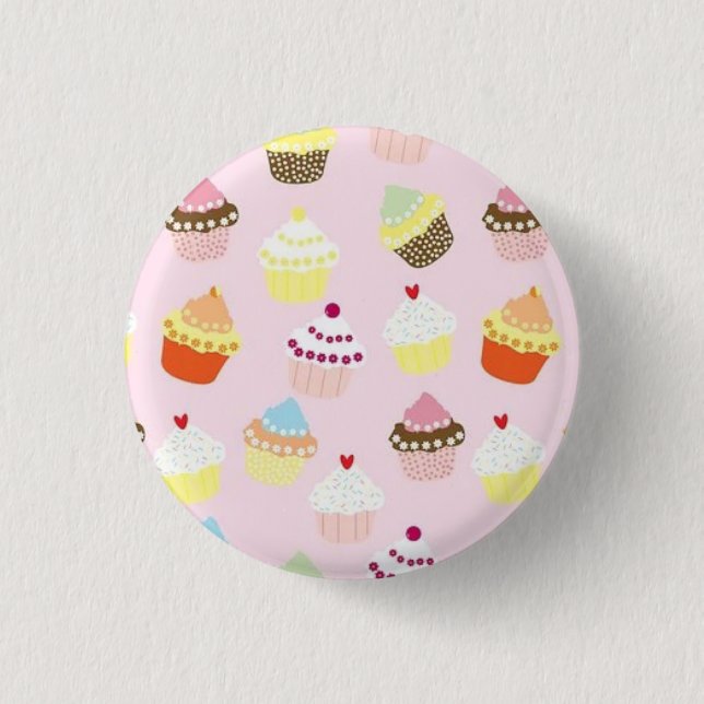 Badge Rond 2,50 Cm Cute Parfait Superbe Cupcake Rose (Devant)