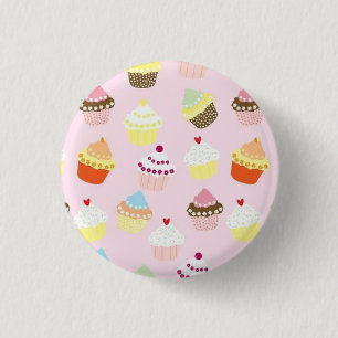 Badge Rond 2,50 Cm Cute Parfait Superbe Cupcake Rose