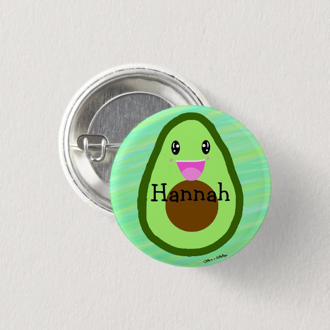 Badge Rond 2,50 Cm Cute personnalisée Avocado Guacamole Lover (Devant & derrière)
