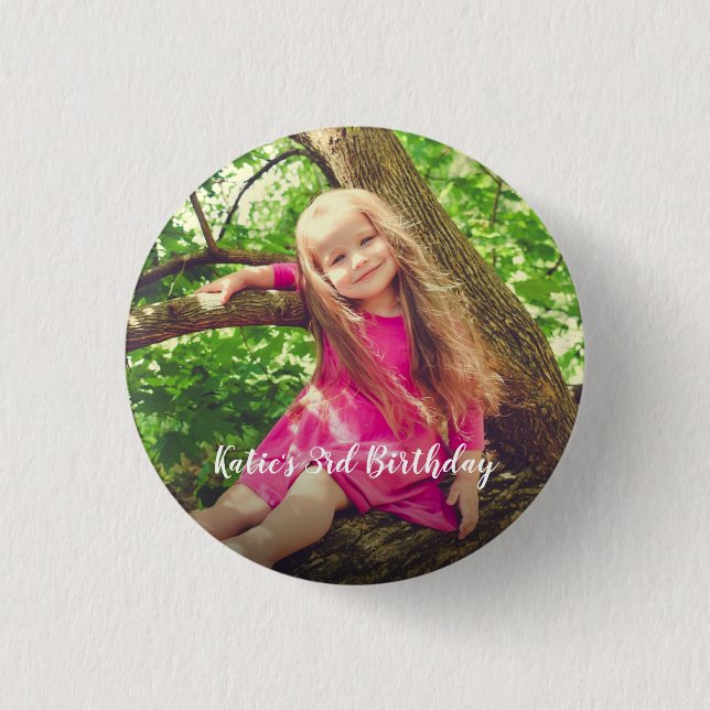 Badge Rond 2,50 Cm Cute Photo Birthday Personalized (Devant)