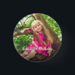 Badge Rond 2,50 Cm Cute Photo Birthday Personalized<br><div class="desc">Cute Photo Birthday Personalized Button.</div>