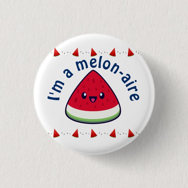 Badge Rond 2,50 Cm Cute Smiling Kawaii Watermelon (Devant)