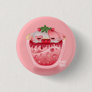 Badge Rond 2,50 Cm Cute Strawberry Button – Pink Design